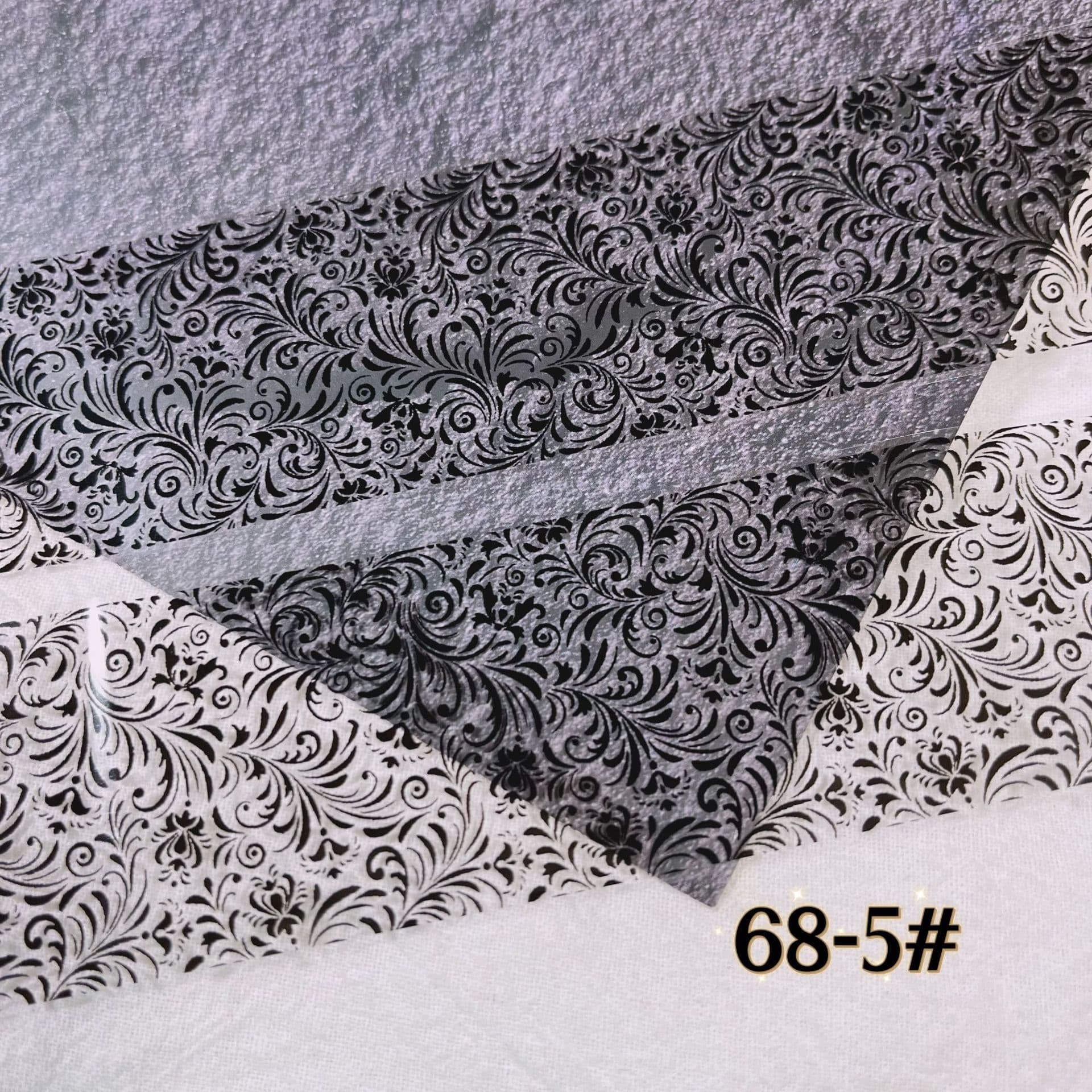 Cross-border Nail Art Elegant Black and White Lace Transfer Paper Bottle, Influencer Same Style