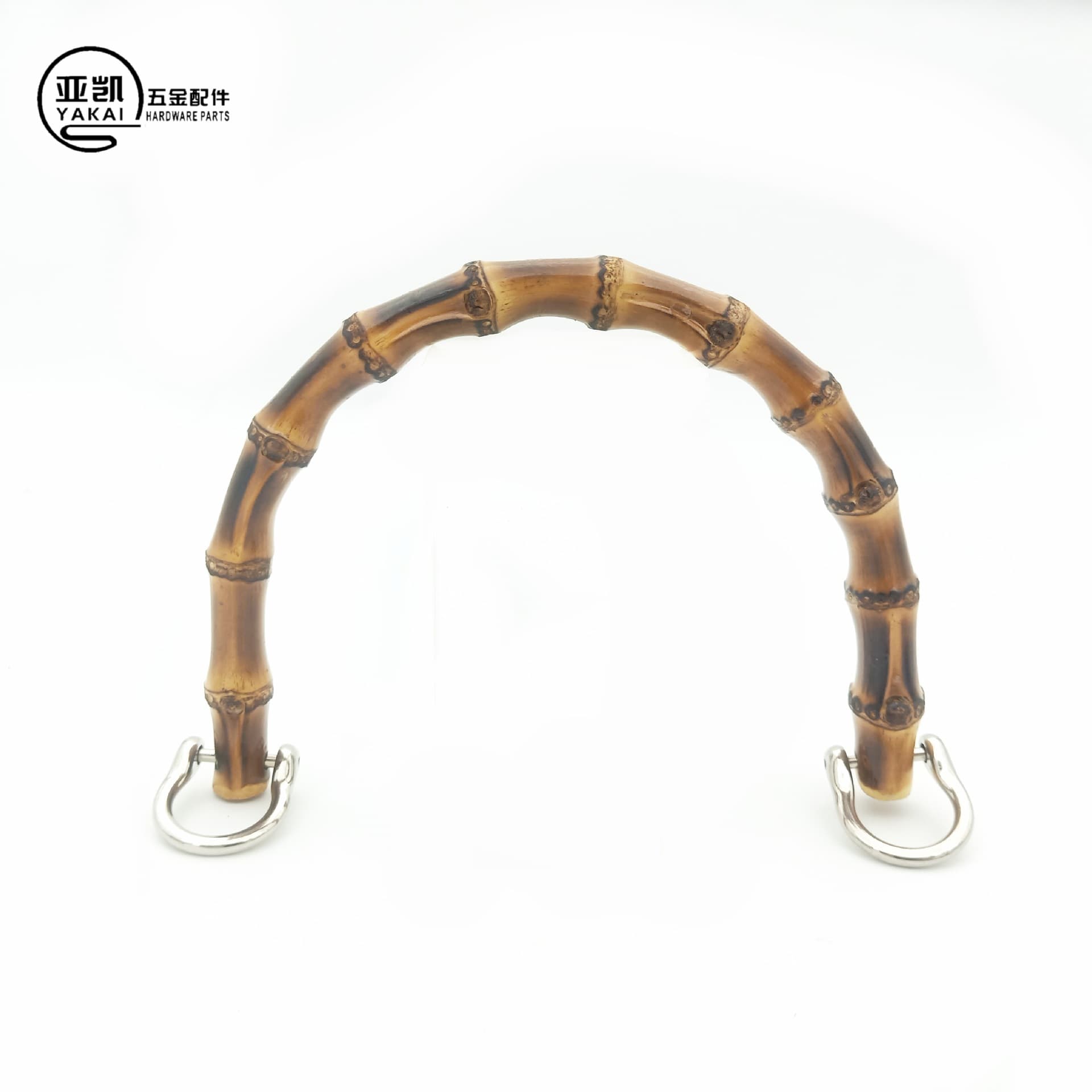 In Stock New 15.5cm Real Bamboo Handles in Coffee Brown with Buckle Heads [Left and Right Holes]