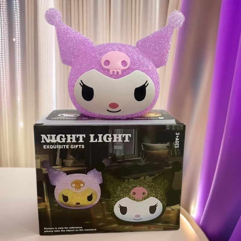 Foreign Trade Cross-border Cartoon Kuromi Grain Transparent Night Light, Battery-operated Desktop Decoration Night Light, Christmas Gift