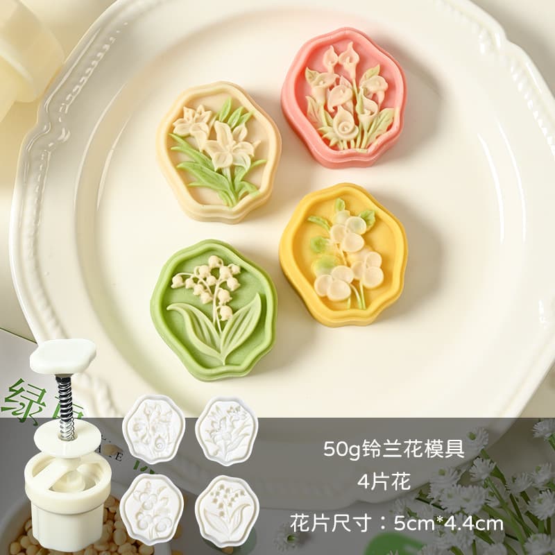 New Mooncake Mold Press Tool for Homemade Snow Skin Mung Bean Cake Pastry Baking