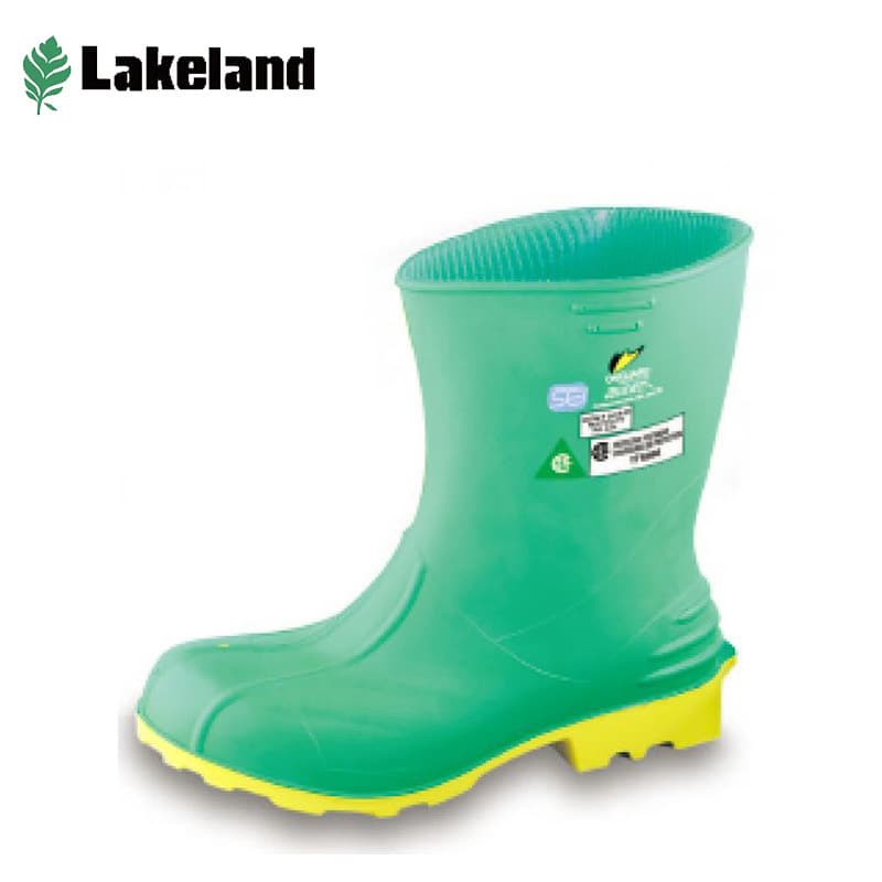 Lakeland 87015 HAZMAX Safety Chemical Boots Mid-Calf, Acid and Alkali Resistant Steel Toe and Sole, PVC Chemical Boots
