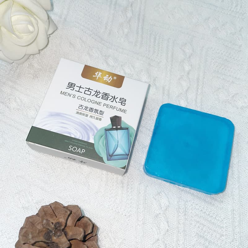 Men's cologne soap 80g, popular perfume soap for cleansing and bathing, long-lasting fragrance to attract the opposite sex, social scent.