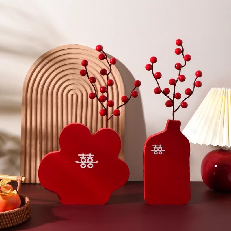 Wholesale engagement ornaments, wedding scene layout, decoration, wedding room, living room, table, small objects, happy vase, wedding preparation supplies