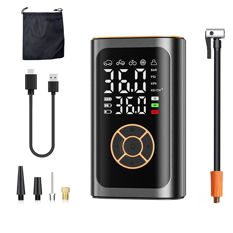 Portable Smart Car Wireless Digital Tire Inflator Multifunctional Tire Air Pump Power Bank Car Charging Pump