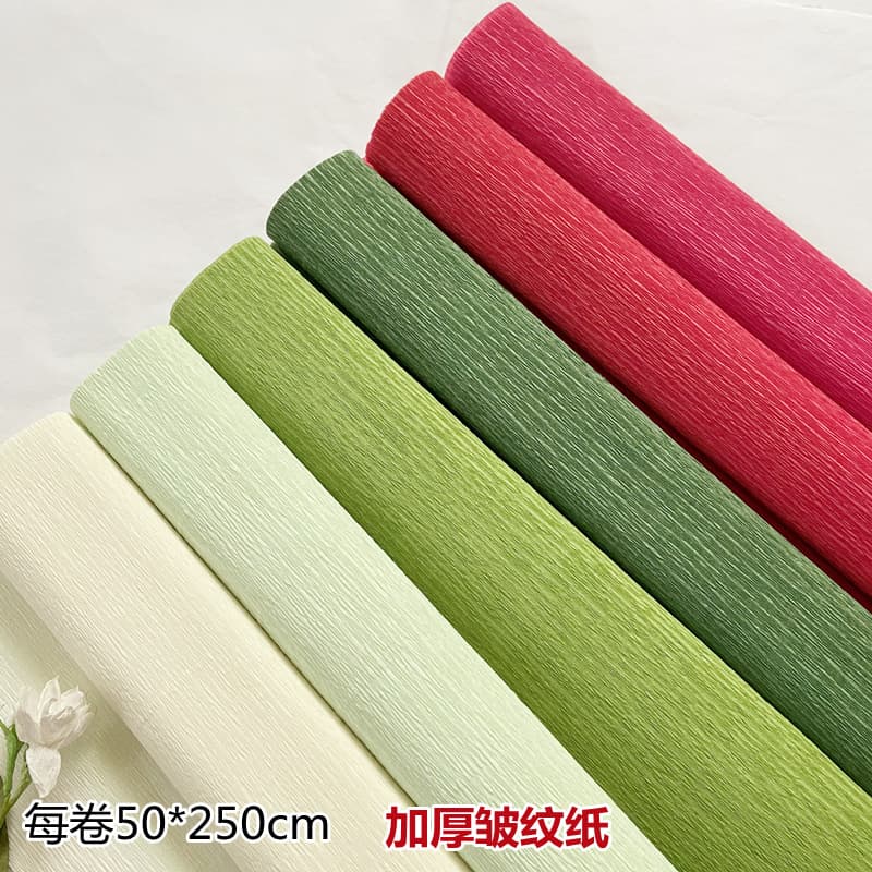 Thickened Colored Crepe Paper Roll Edge Paper for Large Handmade Flowers Wedding Flower Making Material Crinkled Specialty Paper Wholesale
