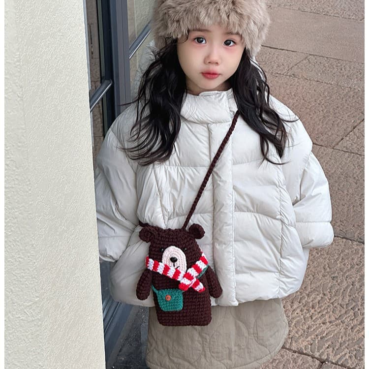 Handmade Crochet Bear Yarn Bag Finished Winter New Cute Scarf Bear Crossbody Bag Knitted Children's Bag