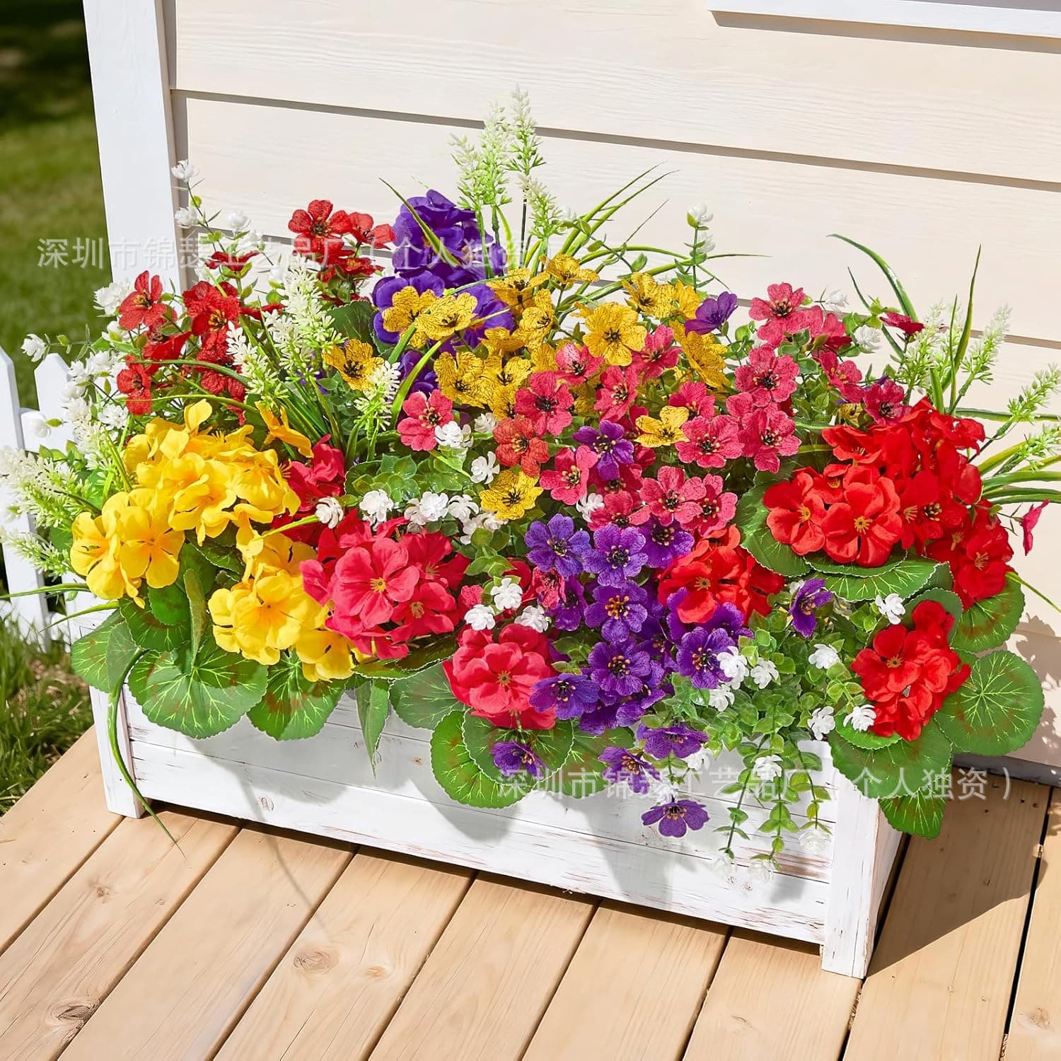 Wholesale Cross-border Amazon Hot Sale Artificial Flowers Fake Flower Combination Set Home Outdoor Courtyard Garden Decoration