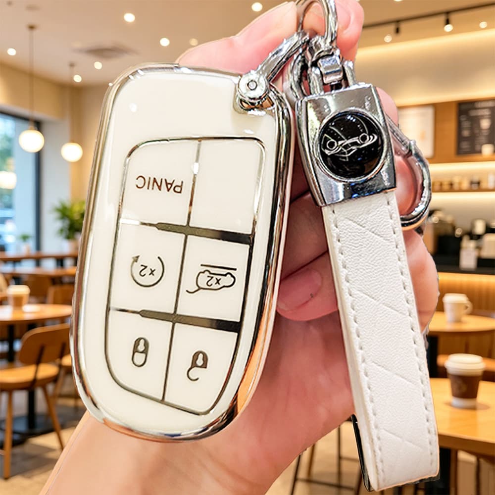 Compatible with Jeep Compass Key Case, Liberty, Grand Cherokee Shell, Renegade, Commander Car Key Cover