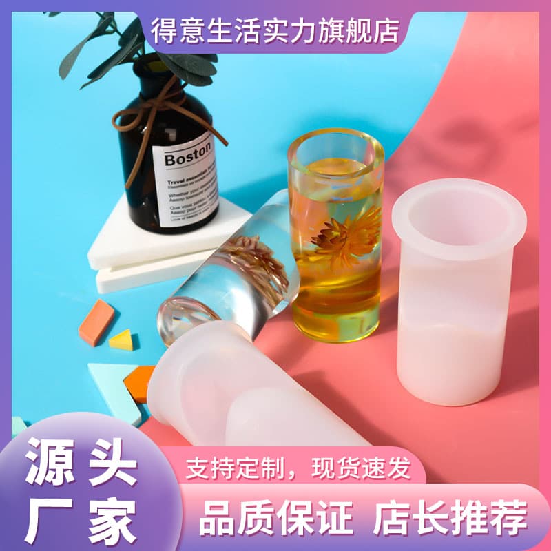 Epoxy Resin Mold Cylindrical Heart Candle Holder Silicone Mold Candle Soap DIY Jewelry