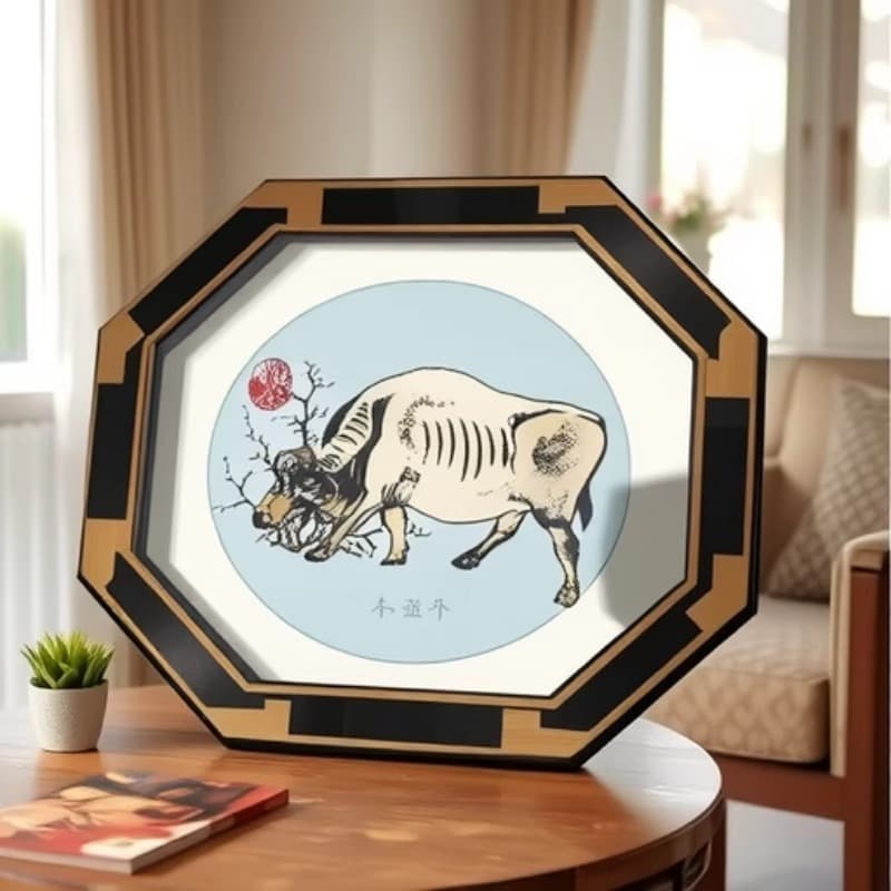 Production of New Chinese Style Ox Pattern Titanium Prints for Office Decoration, Entrance Hallway Murals, etc., produced for Baoji's Olympic bid.