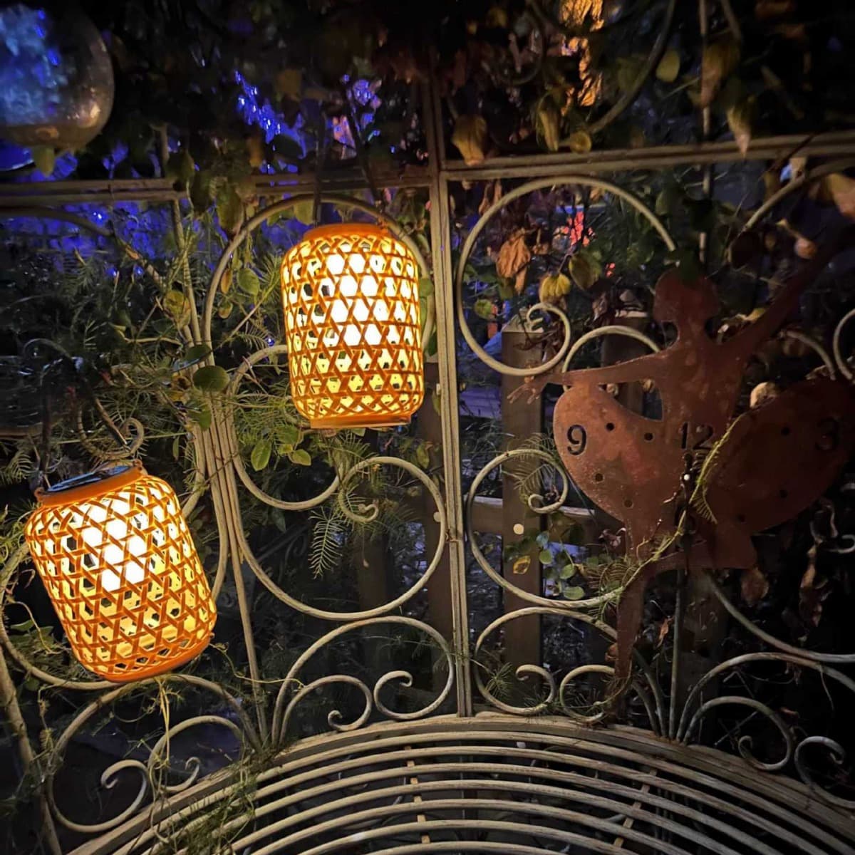 New Outdoor Solar Lantern Imitation Bamboo Hanging Light Chinese Garden Light Balcony Decorative Atmosphere Light