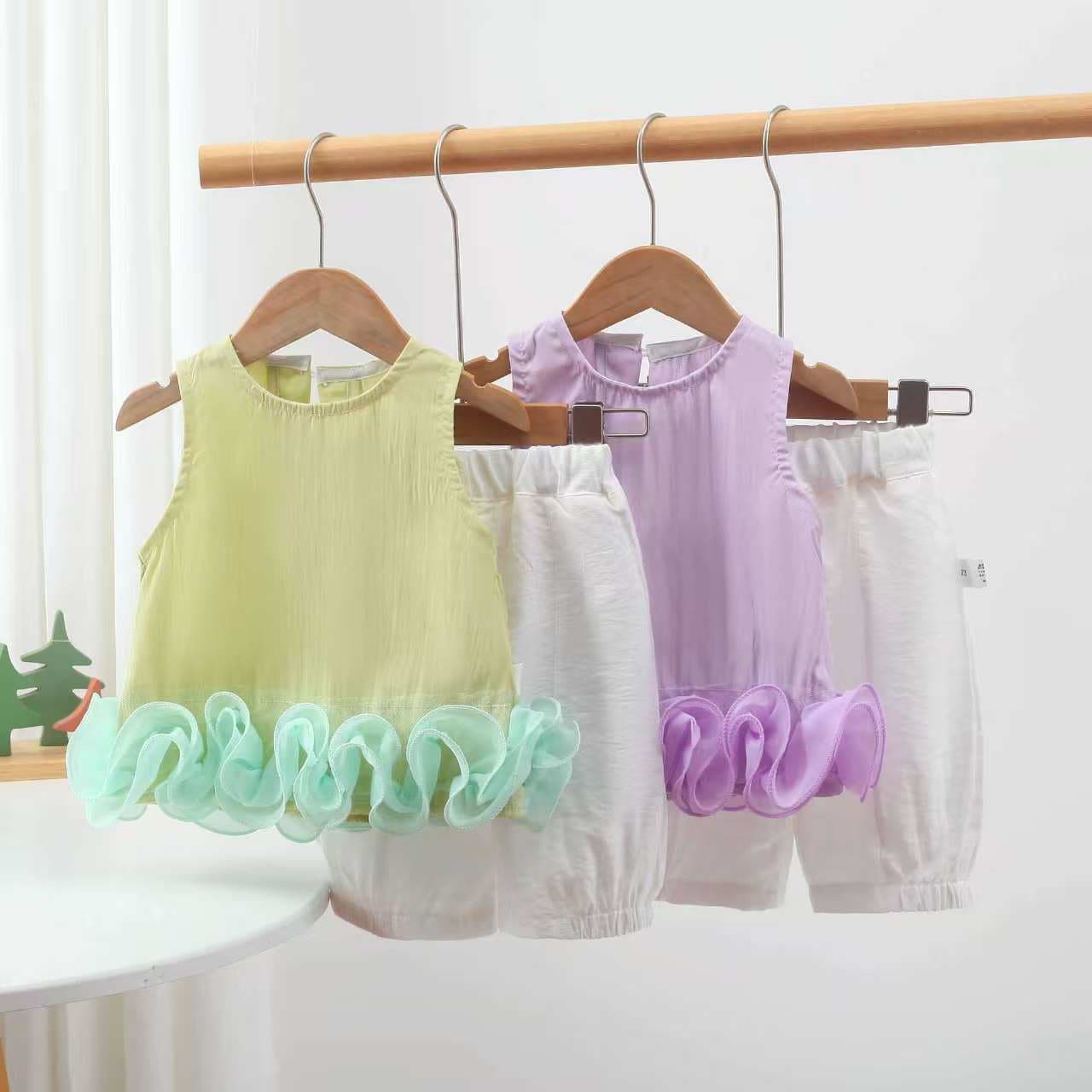 Girls Suit Summer 2026 New Children's Thin Style Vest Baby Girl Fashionable Sleeveless Summer Two-piece Set