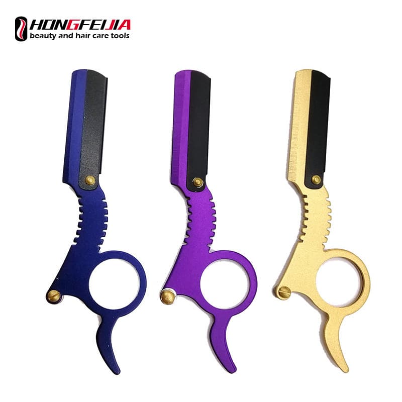 Thumb Razor Stainless Steel Vintage Shaver Razor Haircut Scraper Shaver for Bald Head Eyebrow Shaving Hairdressing Knife Holder
