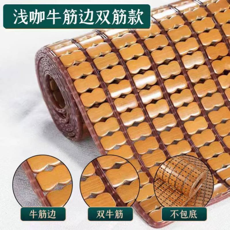 Mahjong cooling mat in 1.8m, 1.5m, and 1.2m for home use, summer bamboo mat, 0.8m foldable, carbonized for student dorms.