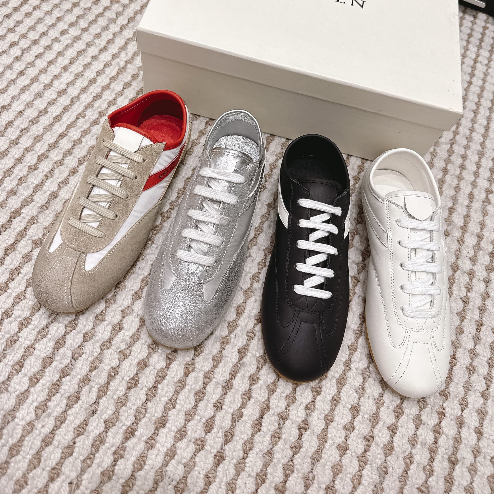 2026 New German Training Shoes, Couple Style, Versatile Casual White Shoes, Women's Top Layer Cowhide Agassi Shoes, Men's