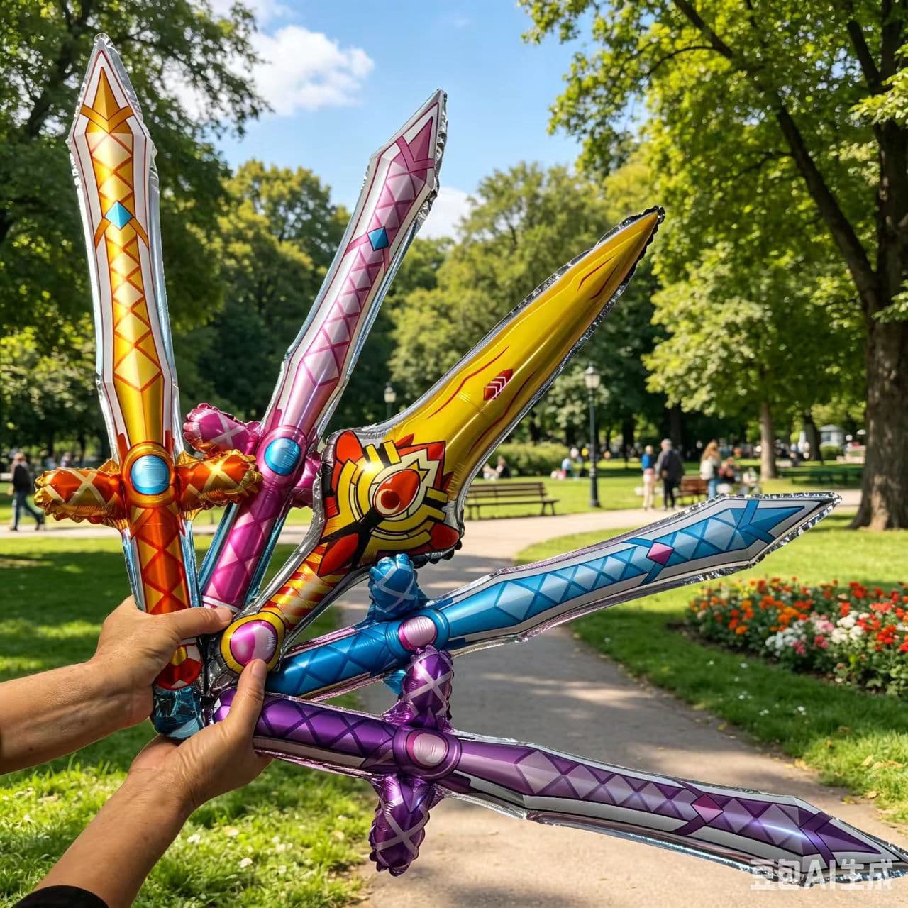 Large Sword Balloon Children's Birthday Gift Kindergarten Performance Prop Handheld Stick Toy