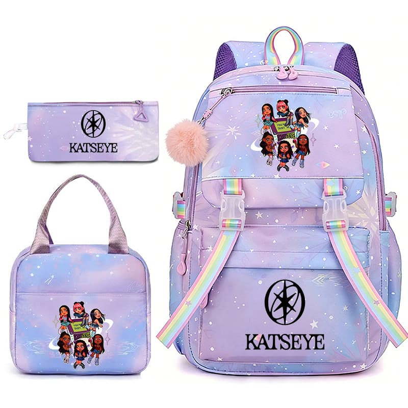 KATSEYE Gradient Student Backpack + Pencil Case + Lunch Bag 3-Piece Set Amazon Dropshipping 60331