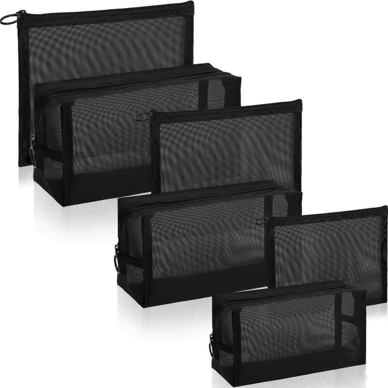 2025 New Cross-border Drop Shipping Nylon Mesh Cosmetic Bag Fragrance-Free Transparent