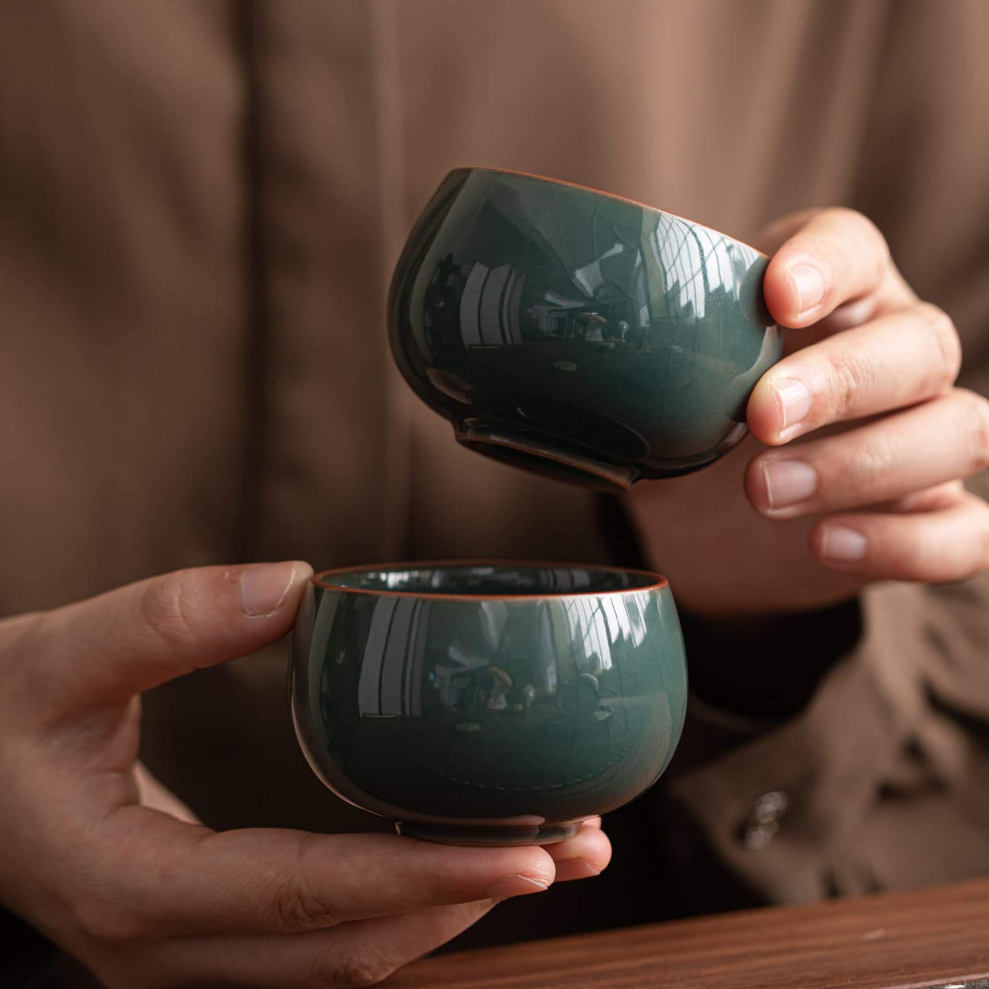 Dongweige Kiln Ice Crack Tea Cup Kung Fu Tea Set Tea Cup Master Cup Ceramic Tea Cup Simple Tea Art Cup