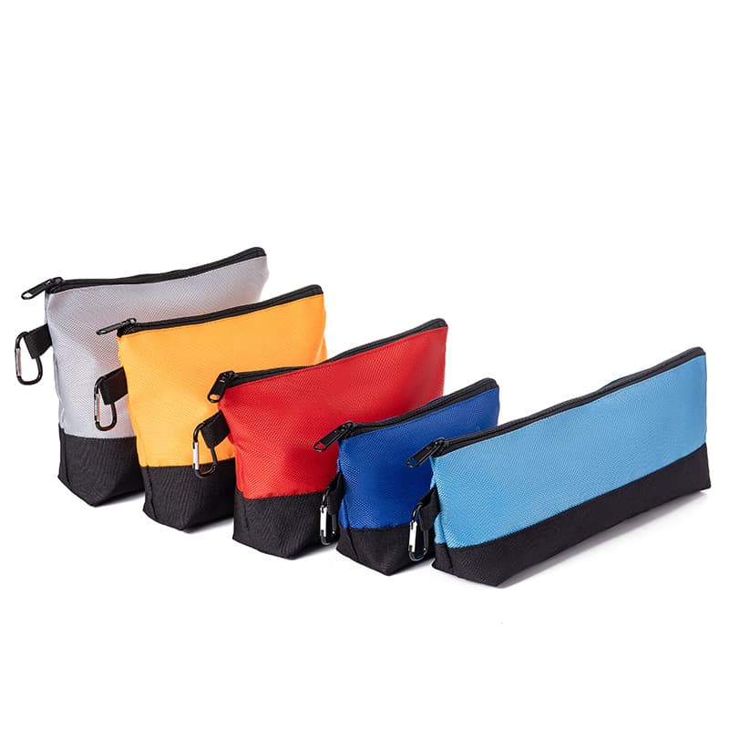 Cross-border Bestseller Multifunctional Tool Storage Bag Portable Wear-resistant Zipper Tool Pouch with Carabiner Compartment Parts Bag