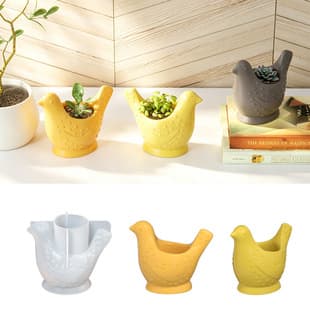 Dot Embossed Bird Storage Jar Candle Holder Silicone Mold DIY Aromatherapy Plaster Candle Container Base Epoxy Resin Mold
