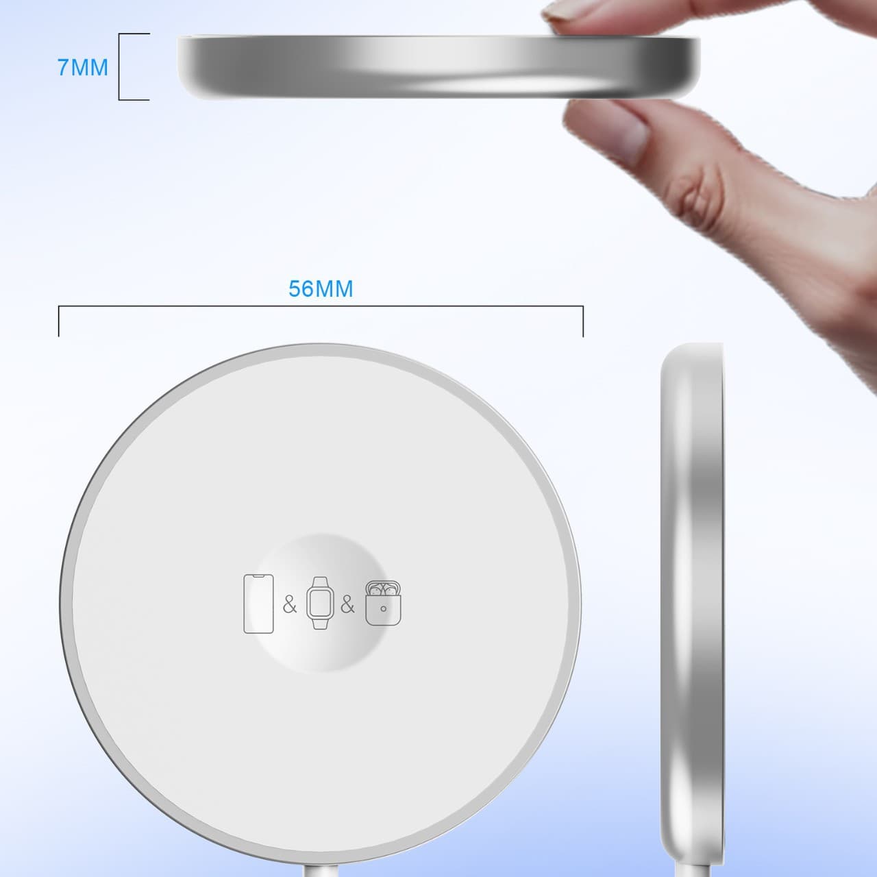 3-in-1 Magnetic Wireless Charger for Watch, Phone, and Headphones - One Core, Three Charges
