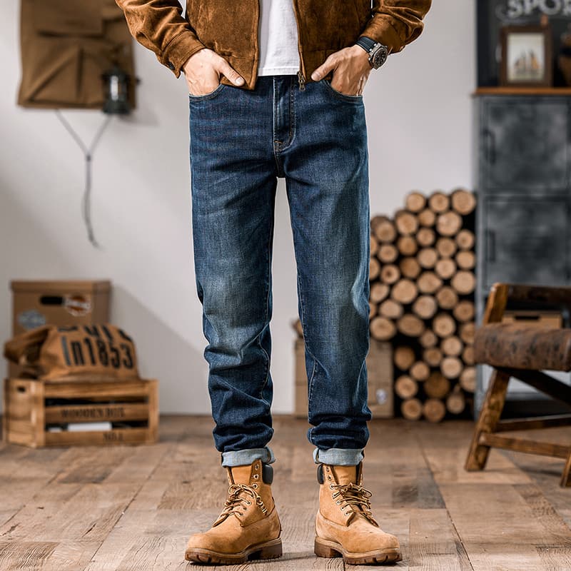 High-end Trendy Brand Loose Jeans Autumn and Winter Men's Fashion New Trendy All-match American Casual Straight Long Pants