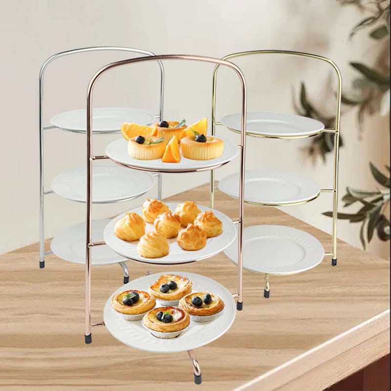 Simple multi-layer dessert table cake stand European style display rack cake plate hot pot shop food preparation rack snack decoration tray
