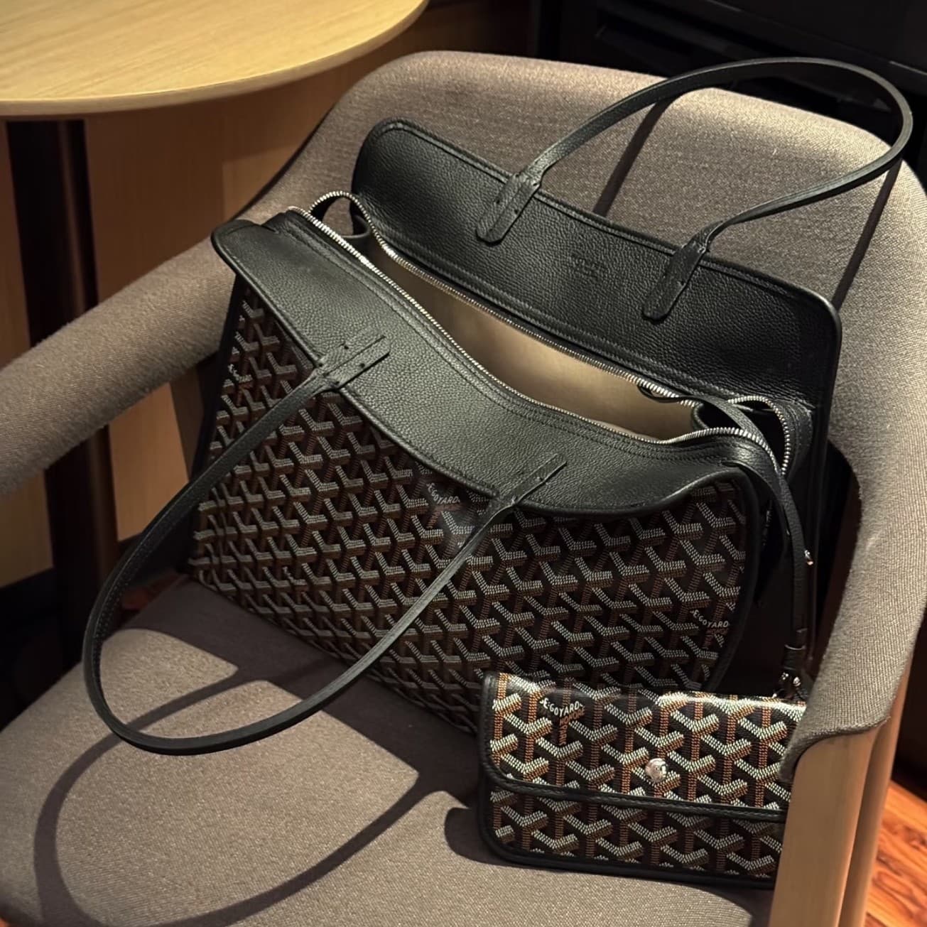 Goyard Hardy Dogtooth Bag Mom Bag Commuter Tote Bag Travel Briefcase Boarding Bag Shoulder Handbag