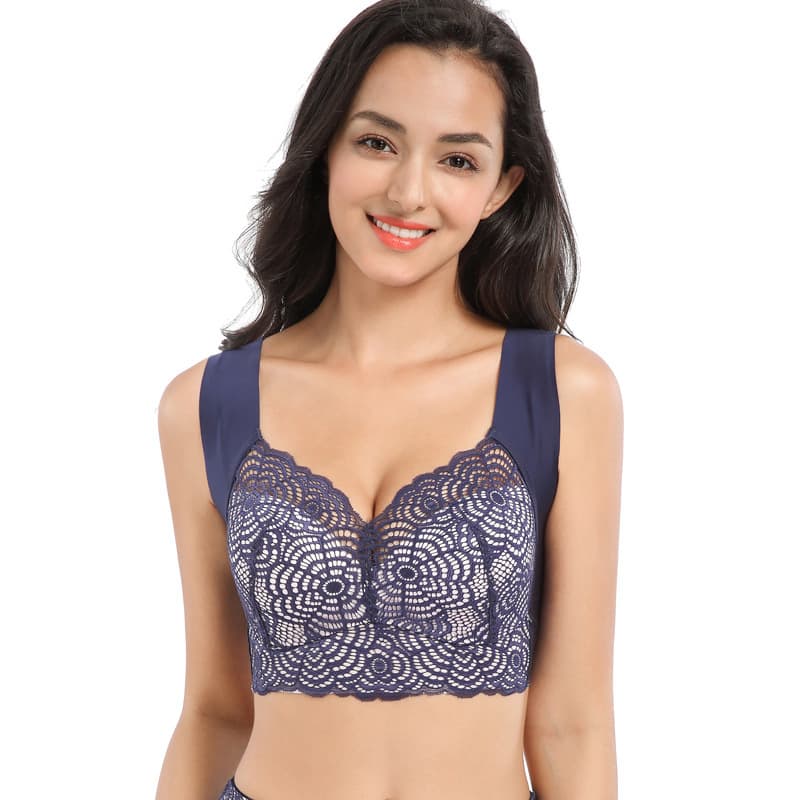 Wholesale Lace Plus Size Bras for Curvy Women Up to 200 lbs, Wire-Free Vest-Style Sports Sleep Push-Up Enlarged Bras