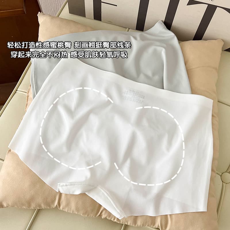 Two-in-one peach small boxer women's seamless safety underwear for girls ice silk cotton crotch square leg short leggings