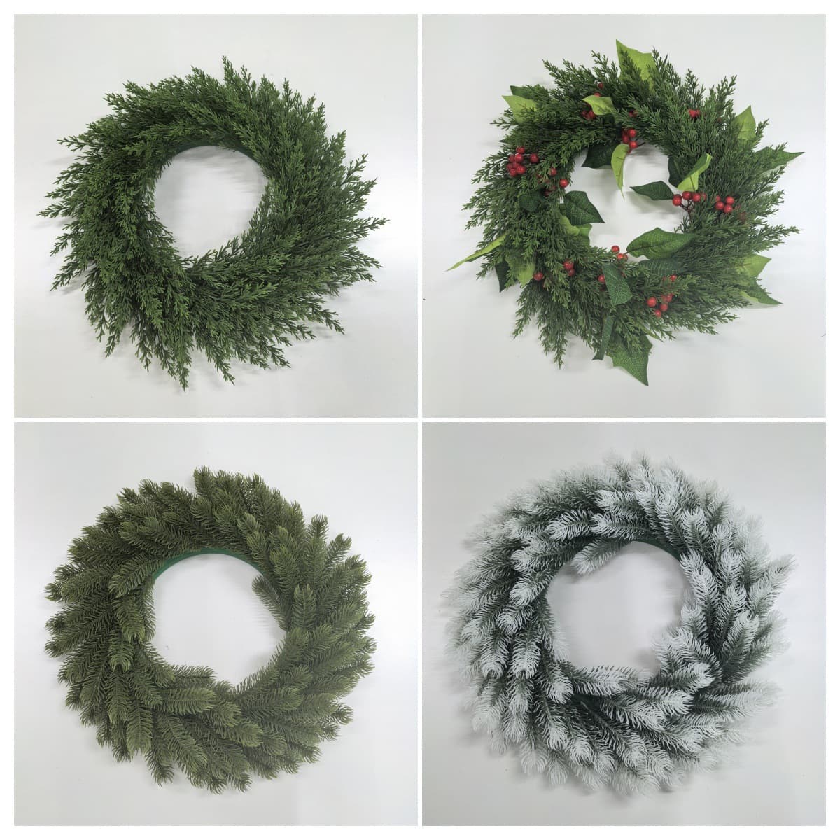 Cross-border Artificial Pine Needle Vine Green Atmosphere Christmas Wreath for Window and Door Decor
