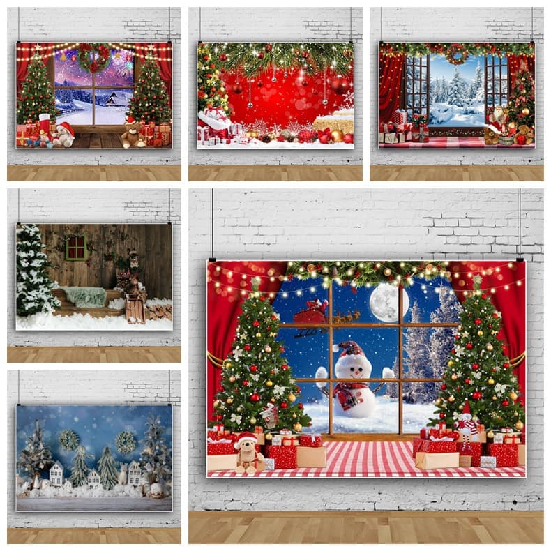 Christmas Snow Scene Party Decoration Amazon New Photo Backdrop Banner Photography Background Cloth