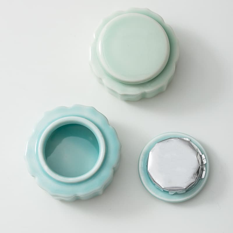 Ceramic Small Tea Canister Mini Perfume Powder Cream Storage Jar Packaging Box 10ml Small Tea Container Custom Logo Available