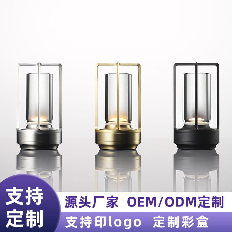 Full Aluminum Charging Desk Lamp Dimmable LED Bar Table Lamp for Restaurants and Cafes Touch Night Light Custom Battery