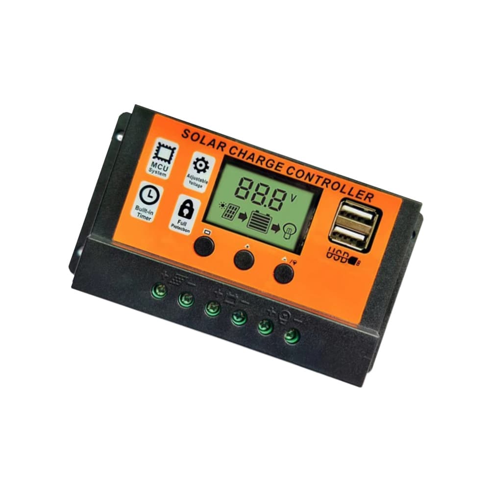 Export Orange 12V/24V 100A Solar Controller Light Timer Solar Charge/Discharge Controller with USB