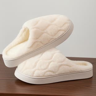 Winter Cotton Slippers Women Cute Simple Hospitality Home Outdoor Warm Anti-Slip Cold-Proof Couple Back-Strap Cotton Slippers Men