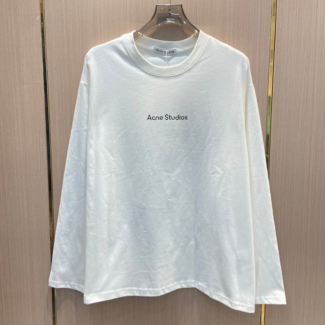 Cross-border INS Streetwear AC1996 Washed Distressed Vintage Letter Print High Street Long Sleeve Loose Unisex Couple T-Shirt