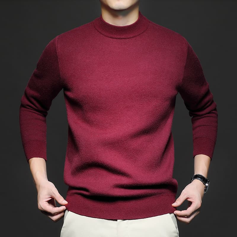 Puyuan Wool Sweater New Autumn Winter 450g Pure Wool Men's Crew Neck Warm Thick Base Layer