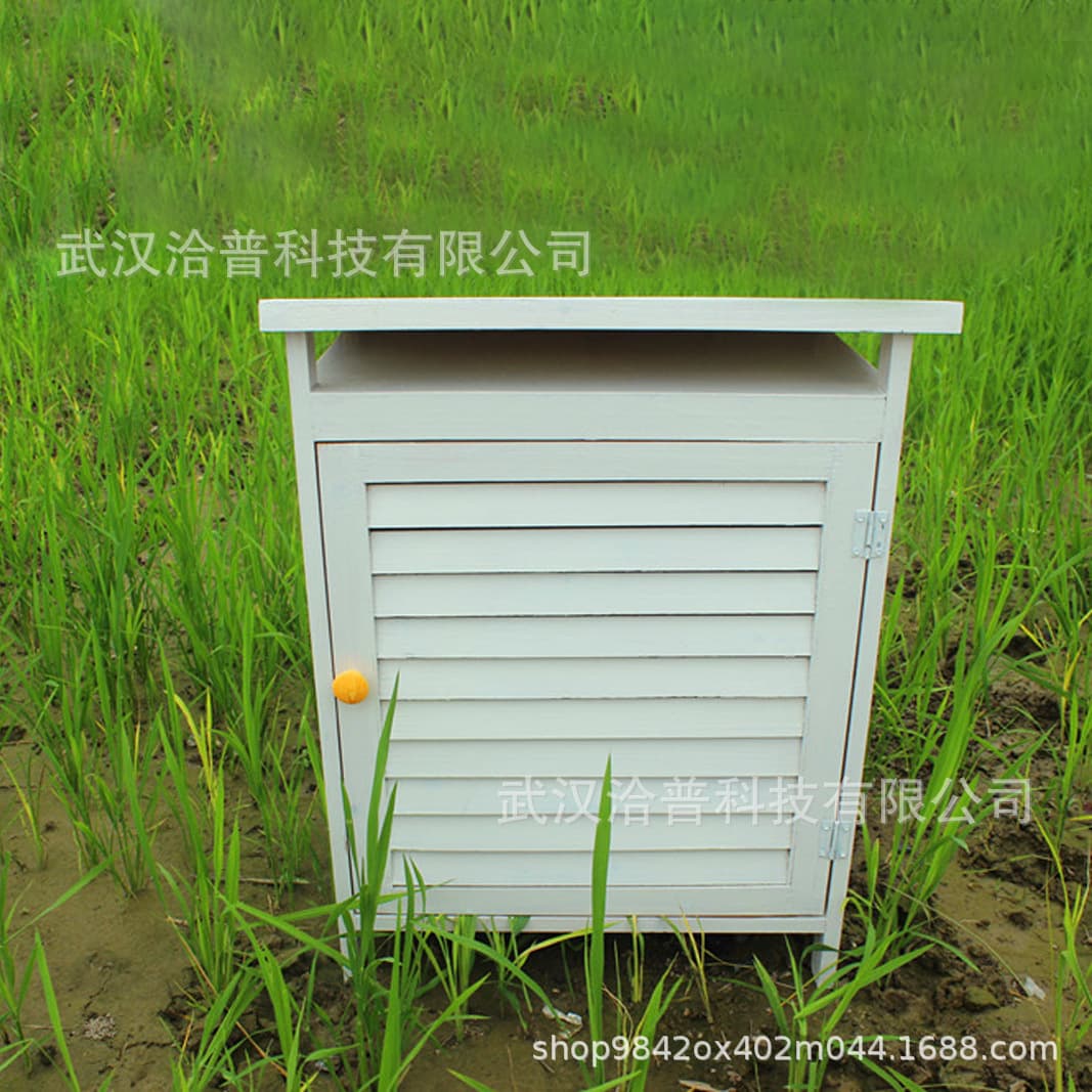 Large Wooden Stevenson Screen Weather Detection Box with Hygrometer Mounting Bracket, Waterproof Louvered Enclosure Device