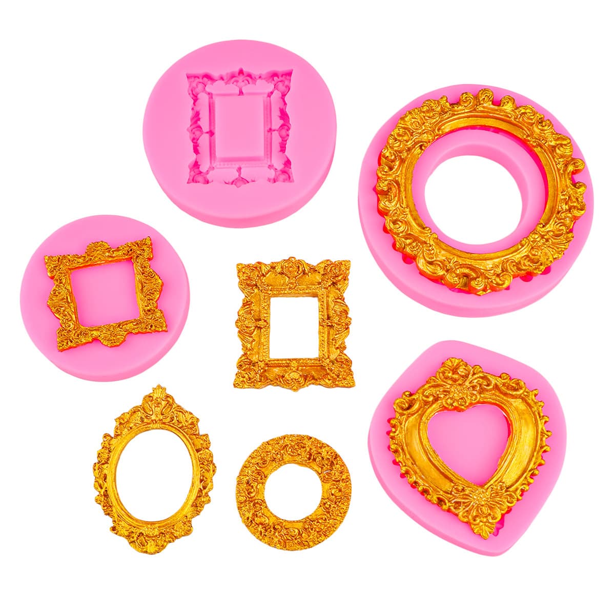 Vintage European Embossed Frame Silicone Mold for Fondant Cake Chocolate Frame Photo Frame Border Decoration Accessories Mold