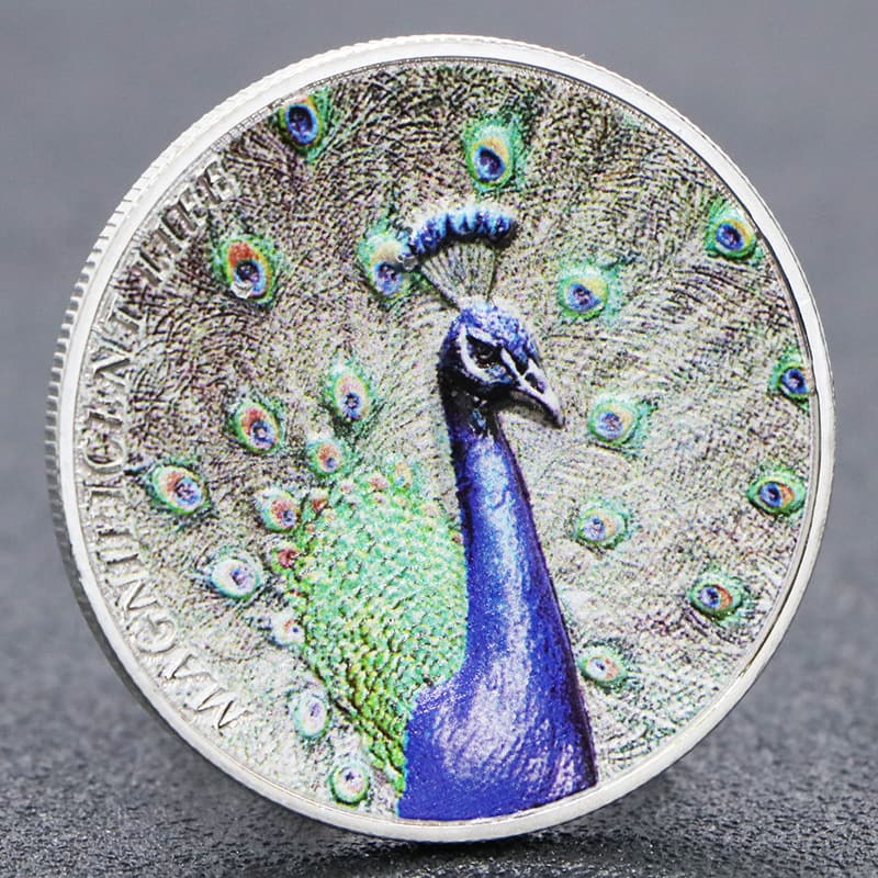 Peacock Coin High Relief Commemorative Coin Three-dimensional Coin Holiday Gift Coin Foreign Trade Medal Queen of England