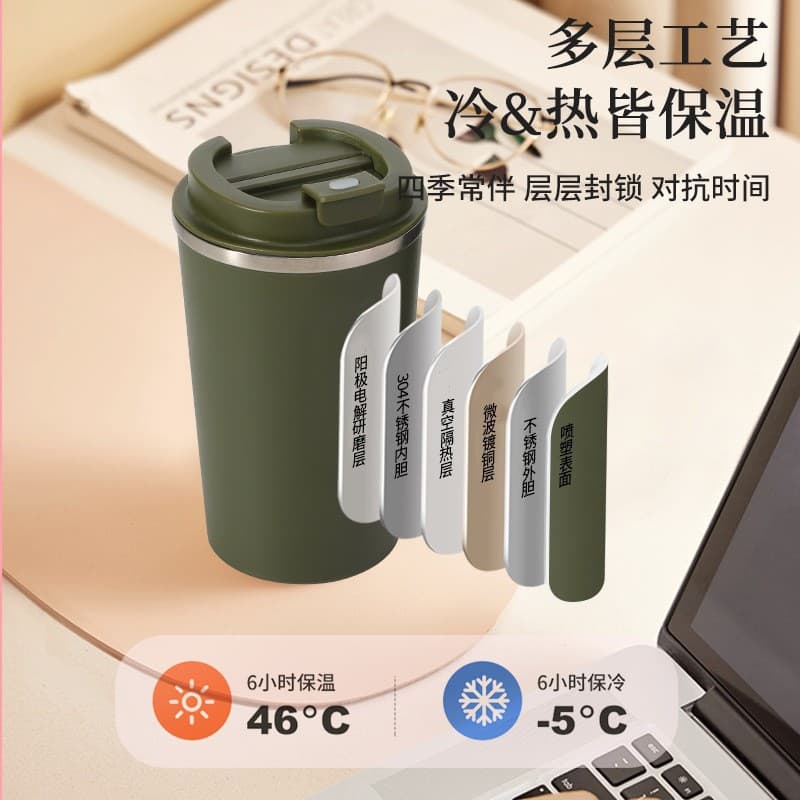 Hot-selling 304 Stainless Steel Smart Temperature Display Vacuum Insulated Mug, Car Outdoor Portable Cup Wholesale