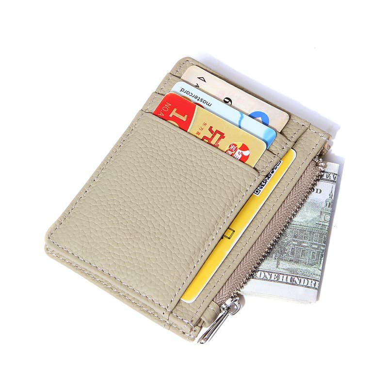 Genuine Leather Card Holder Women Fashion Thin Card Case Small Coin Purse Japanese Simple Multi-Slot Card Holder Card Case ID Wallet Women
