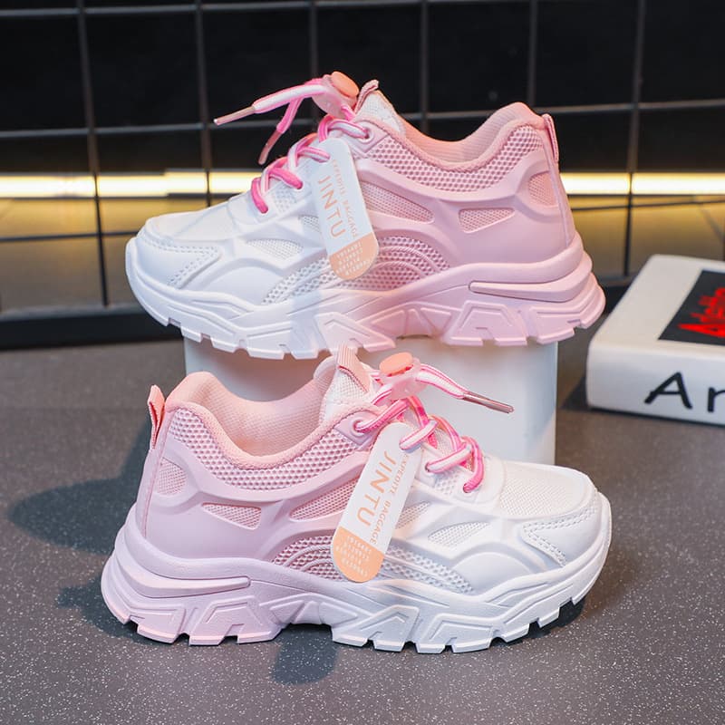 Girls Summer 2023 New Style Korean Version Children's Sneakers Breathable Sports Shoes Soft Bottom Running Shoes For Students