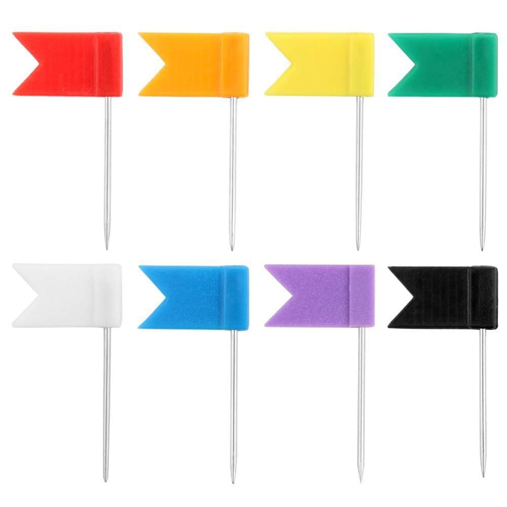 Factory Direct Colorful Flag Pins, 8 Colors Available, Office Cork Map Marking Pins, Fixing Tacks