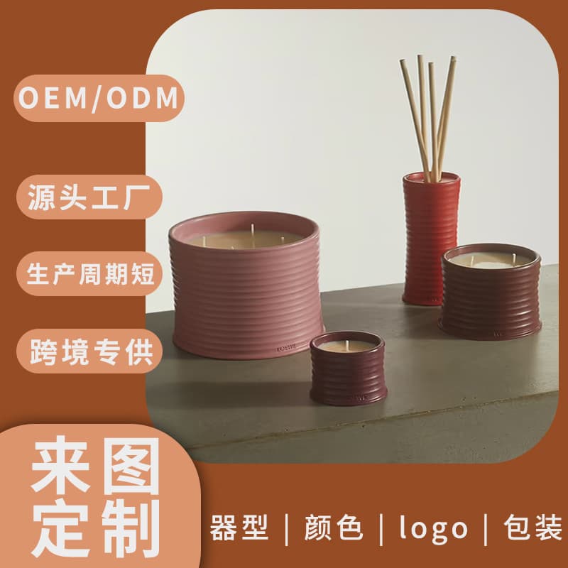 Foreign Trade Export Pattern Ceramic Candle Utensils Creative Aromatherapy Candle Cup Set Large Capacity Atmospheric Candle Holder