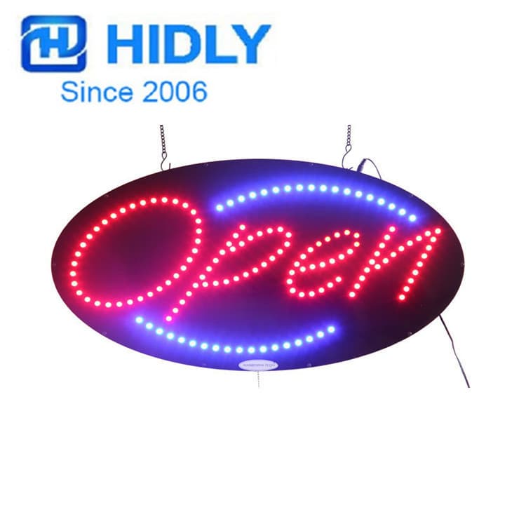 LED Display Electronic Light Box Flashing Screen Billboard Wall-Mounted Illuminated Sign Light Box "OPEN" in Business