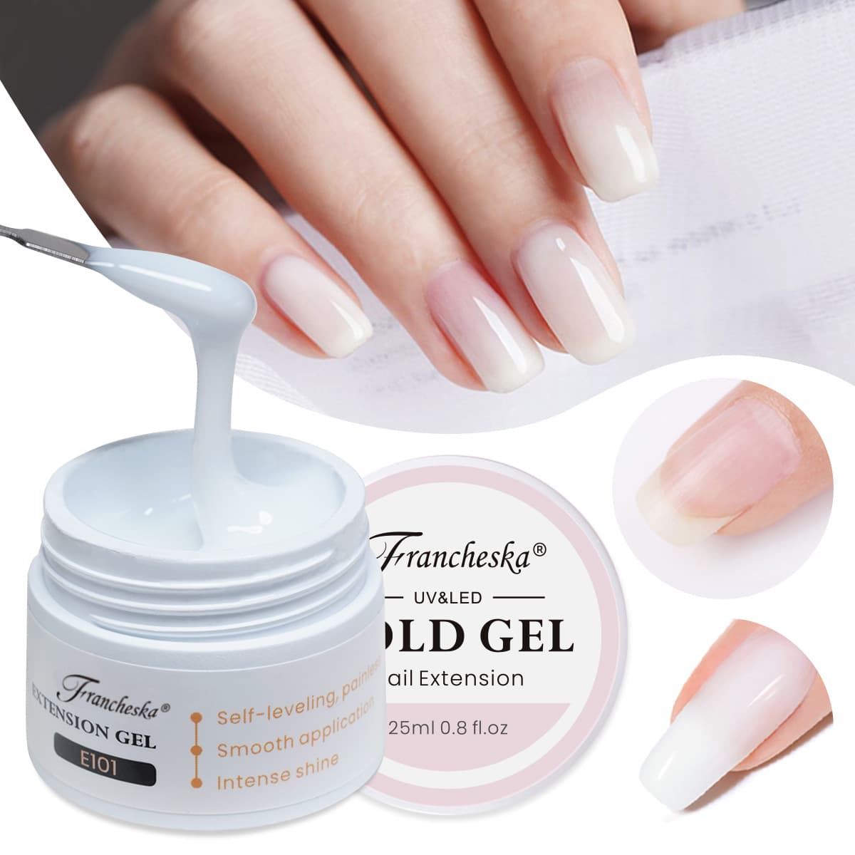 Xiaohongshu Hot-Selling Cold Extension Nail Mold Builder Gel UV Gel 25ml Factory Direct
