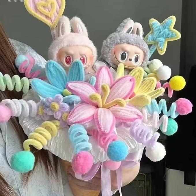 Twisting stick finished single bouquet home decoration tulip single cutting Teacher's Day gift encrypted twisting stick